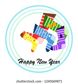 christmas card, christmas sock, vector background