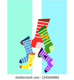 christmas card, christmas sock, vector background