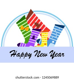 christmas card, christmas sock, vector background