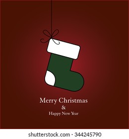 Christmas card with christmas socks