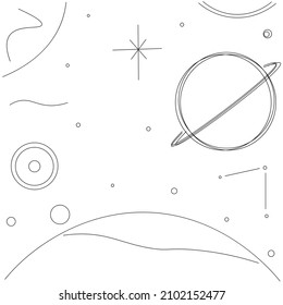 Christmas card with star and planets vector illustration