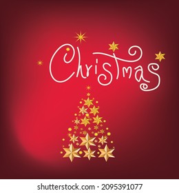 Christmas card with star and snowflakes, Christmas and New Years