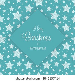 Christmas card with stars and wishes. Vector