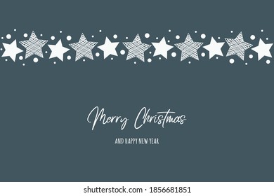 Christmas card with stars and wishes. Vector