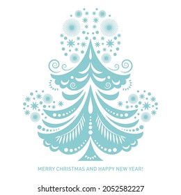 Christmas card. Stylized christmas tree