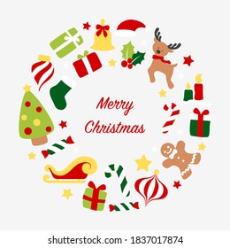 Christmas card with Christmas symbol - colorful