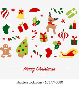 Christmas card with Christmas symbol - colorful