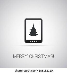 Christmas Card with Tablet, E-Book Reader
