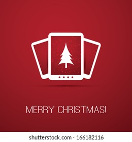 Christmas Card with Tablet, E-Book Reader