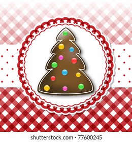 Christmas card template with chocolate tree