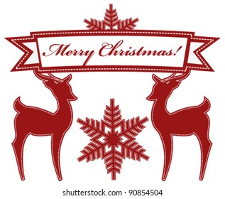 Christmas Card Template with Deers