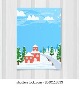 plantilla de tarjeta de navidad con fondo plano