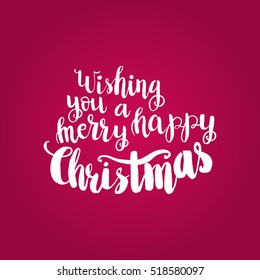 Christmas card template. Hand drawn lettering. Perfect brush typography for cards, poster, t-shirt, invitations and other types of holiday design. Vector illustration.