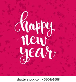 Christmas card template. Happy new year. Hand drawn lettering. Perfect brush typography for cards, poster, t-shirt, invitations and other types of holiday design. Vector illustration.