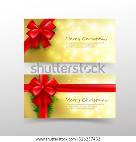 christmas card template invitation gift voucher stock vector christmas present card template