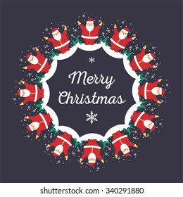 Christmas card template. Christmas Poster. Vector illustration. Template for Greeting Scrap booking, Congratulations, Invitations.
