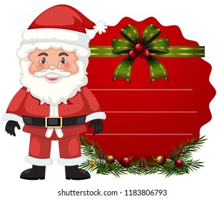 Christmas card template with santa illustration