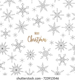 Christmas card template with snowflakes.