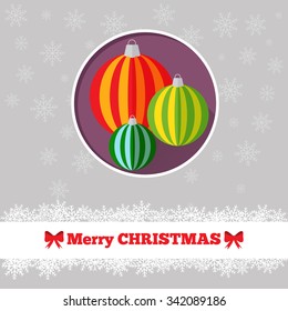 Christmas card template with toys in the circle
 