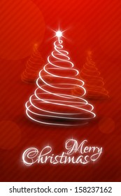 Christmas Card Template with Christmas Tree