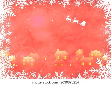 Weihnachtskartenvorlage, Vektorgrafik ( Schneeglasrahmen )