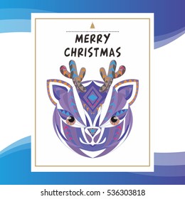 Christmas card template,Christmas reindeer