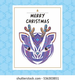 Christmas card template,Christmas reindeer