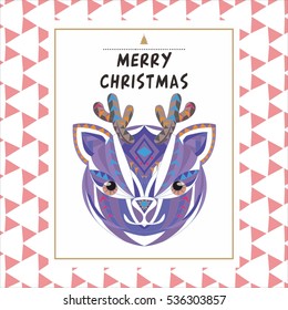 Christmas card template,Christmas reindeer