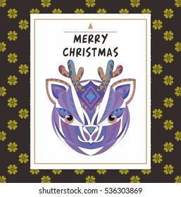 Christmas card template,Christmas reindeer