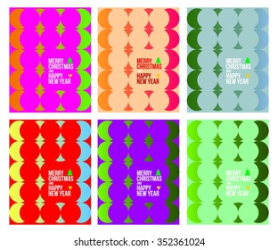 Christmas card. Text, circle concept, colorful background