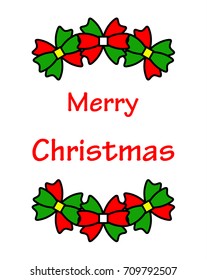 Christmas card and text Merry Christmas