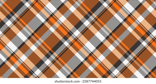 Christmas card textile tartan pattern, customer background vector fabric. Majestic texture seamless check plaid in dark and pumpkin colors palette.