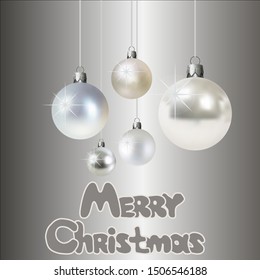 Christmas card with Christmas toys. Vector illustration.
