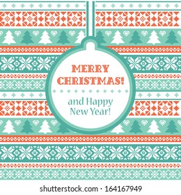 Christmas card with traditional ornaments