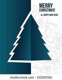 Christmas card with christmas tree