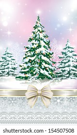 Christmas card with Christmas tree