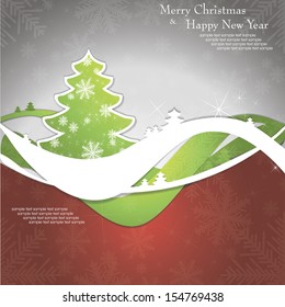Christmas card with tree