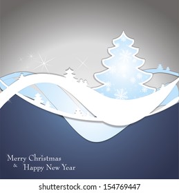 Christmas card with tree