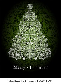 Christmas card. Christmas tree. 