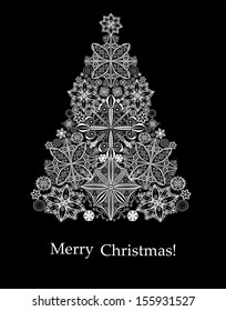 Christmas card. Christmas tree. 