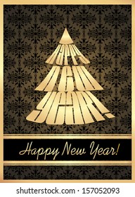 Christmas card. Christmas tree.