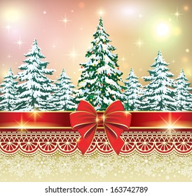Christmas card with Christmas tree