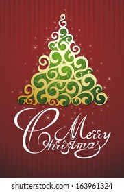Christmas card with tree