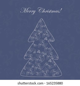 Christmas card with tree