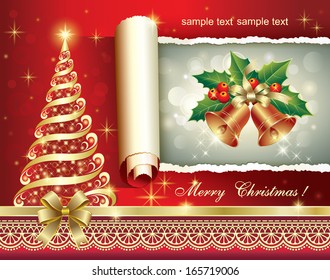 Christmas card with Christmas tree