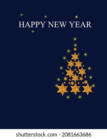 Christmas card with christmas tree