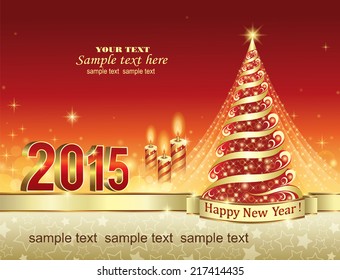 Christmas card with Christmas tree