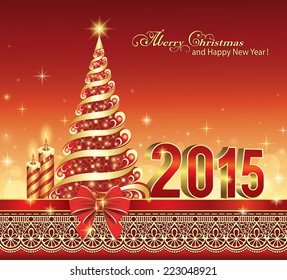 Christmas card with Christmas tree