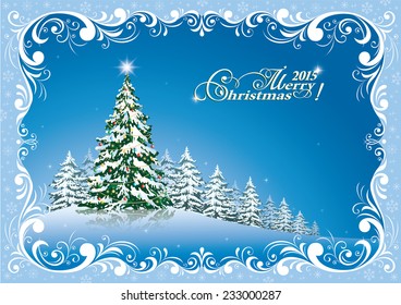 Christmas card with Christmas tree