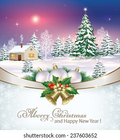 Christmas card with Christmas tree